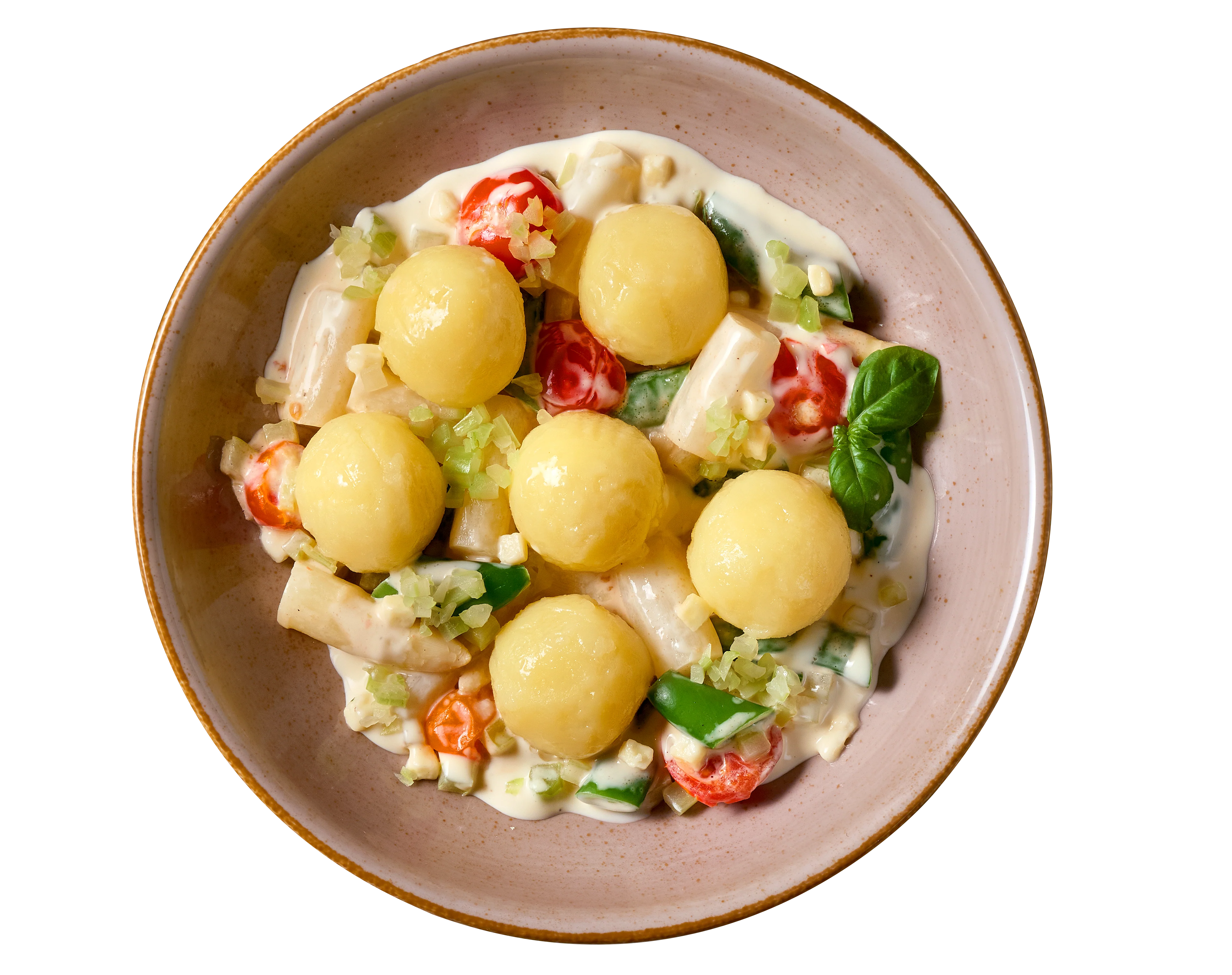 Kartoffelknödel mit Spargel